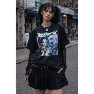 Bjork Black Pop Star T Shirt Tee Top Shirt   Women's Size Large